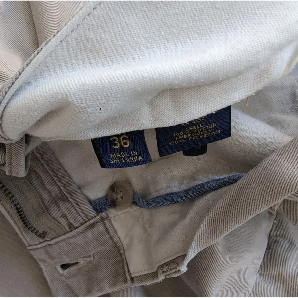 Polo Ralph Lauren Bedford Chino Shorts Mens 36 Classic Fit Khaki Anchors Preppy